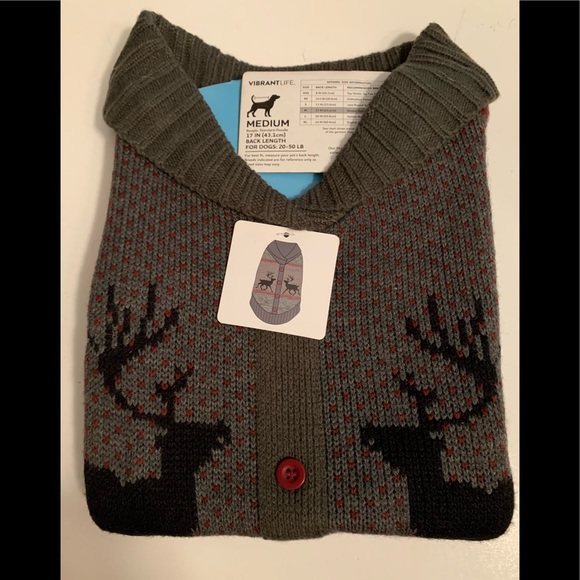Vibrant Life Doggie Sweater Sz M - Picture 1 of 7